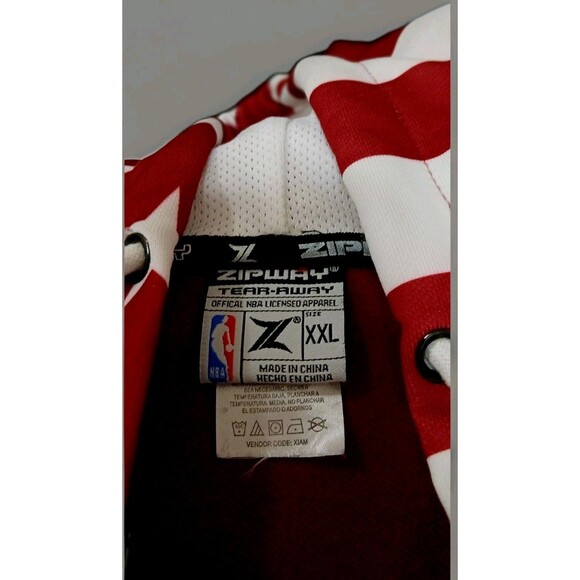 Cleveland Cavaliers Zipway XL Red White Stars Stripes Hoodie Y2K Vintage NBA - Picture 8 of 9